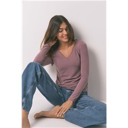 Camiseta punto súper suave rosa