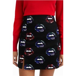 Minifalda slim labios