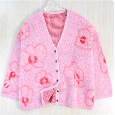 Женский флисовый жаккардовый кардиган