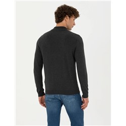 Antrasit Melanj Slim Fit Kazak