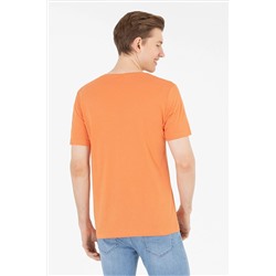 Erkek Kiremit Basic Bisiklet Yaka Tişört