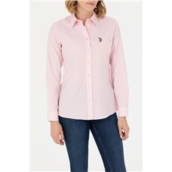 Kadın Pembe Uzun Kollu Basic Gömlek