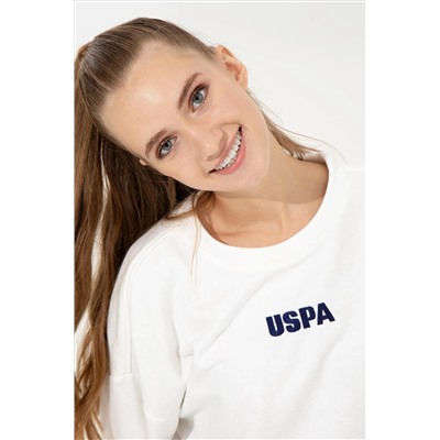 Kadın Ekru Bisiklet Yaka Basic Sweatshirt