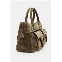 LEATHER HANDBAG WITH POCKETS