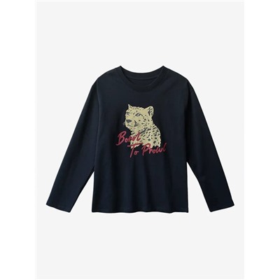 Женский лонгслив с эффектным принтом  МО*КО