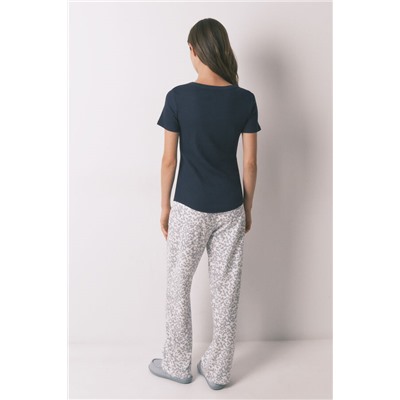 Pantalón largo algodón estampado floral