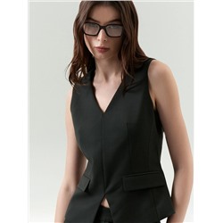 Однобортный жилет из вискозы и шерсти, GL102/misak