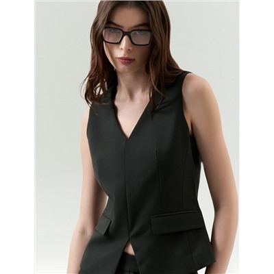 Однобортный жилет из вискозы и шерсти, GL102/misak