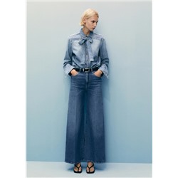 Jeans wideleg tiro alto