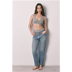 Top halter liso clean cut kaki