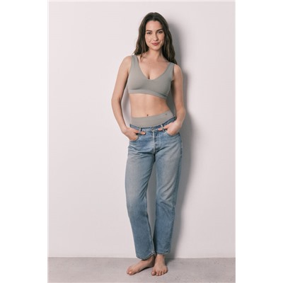 Top halter liso clean cut kaki