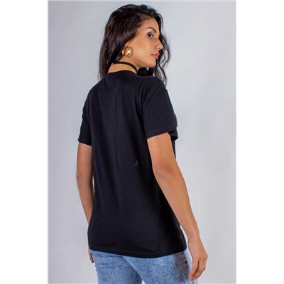 Футболка "Guess" с треугольником стразы, камешки, бусины