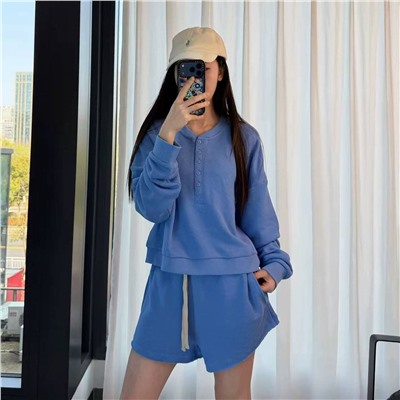 Женский укороченный свитшот с планкой-хенли 2 цвета ROX*Y