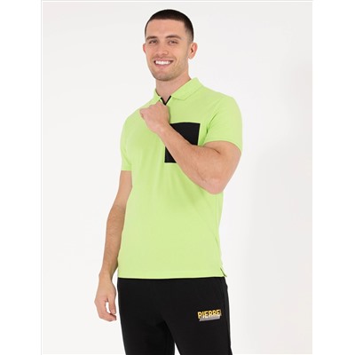 Yeşil Slim Fit Fermuarlı Polo Yaka Tişört