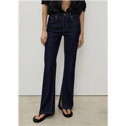 Jeans flare aberturas rinse wash