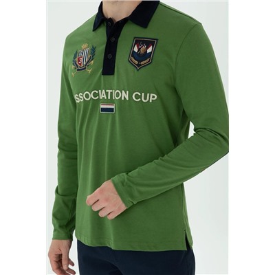 Erkek Yeşil Polo Yaka Sweatshirt