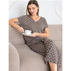 Укороченные широкие брюки кюлоты c принтом на резинке из 100% хлопка