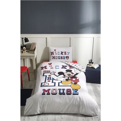Özdilek Mickey Mouse College Tek Kişilik Disney Lisanslı Lastikli Çarşaf Çocuk Nevresim Takımı