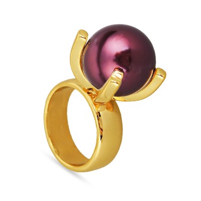 Кольцо (Майорка 16мм бургунди; покрытие золото), Есть комплект