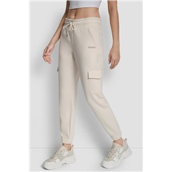 METALLIC BUBBLE LOGO SLIM FIT FLEECE CARGO JOGGER