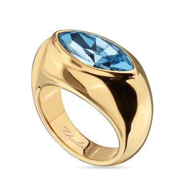 Кольцо Эдем (кристаллы SW аквамарин; покрытие золото), Есть комплект