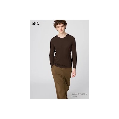 HEATTECH Extra Warm Cashmere Blend Crew Neck T-Shirt (Long Sleeve)