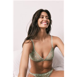 Sujetador triangular encaje verde NATURAL