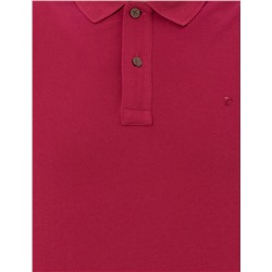 Fuşya Slim Fit Polo Yaka Basic Tişört