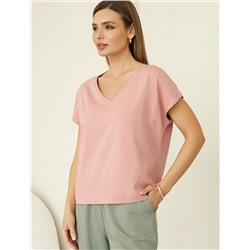 Футболка с V-вырезом и цельнокроеным рукавом из премиального хлопка