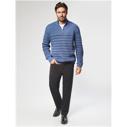 Свитер фактурной крупной вязки с металлической молнией