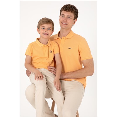Erkek Regular Fit Polo Yaka Turuncu Basic Tişört