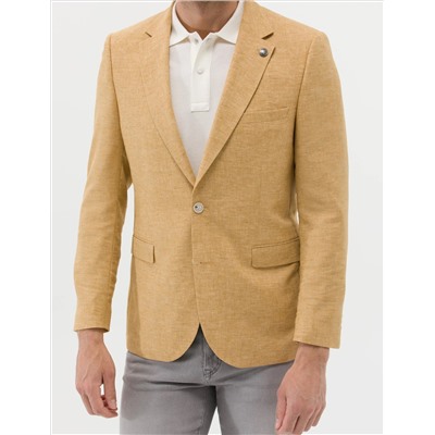 Sarı Ekstra Slim Fit Keten Karışımlı Blazer Ceket
