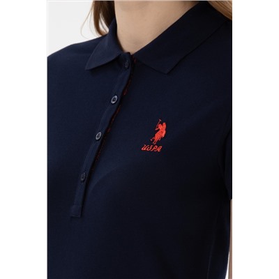 Kadın Lacivert Basic Polo Yaka Tişört