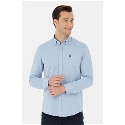 Erkek Mavi Uzun Kollu Gömlek