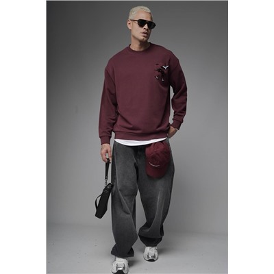 Свитшот  журавли бордо