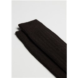 Kurze gerippte Herrensocken mit Wolle und Cashmere