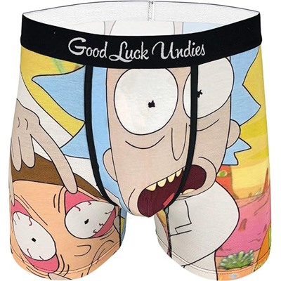Good Luck Undies Men's Rick and Morty Boxer Brief Underwear