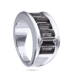 Кольцо Богемия (кристаллы SW темно-серые; покрытие родий), Есть комплект