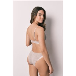 Braga brasileña tira algodón canalé marrón