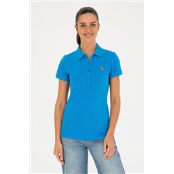 Kadın Saks Basic Polo Yaka Tişört