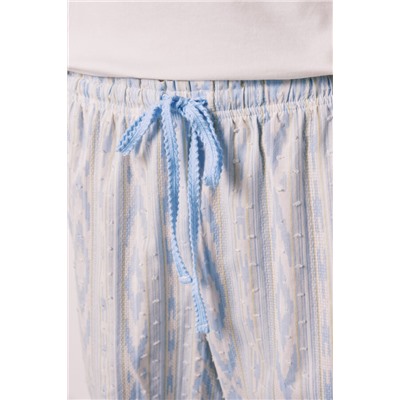 Pijama largo algodón manga corta marfil