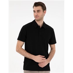Siyah Slim Fit Polo Yaka Tişört