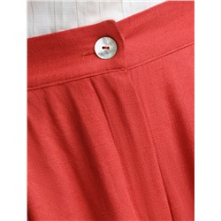 Свободные брюки палаццо на эластичном поясе изо льна с вискозой