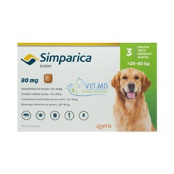 Simparica 80mg Chewable Tablets For Dogs 20-40 kg