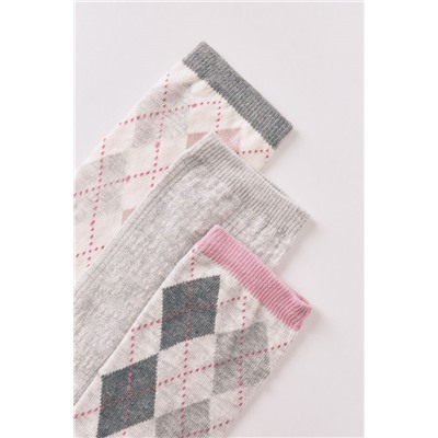 Pack 3 calcetines largos rombos