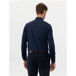 Lacivert Slim Fit Uzun Kollu Basic Gömlek