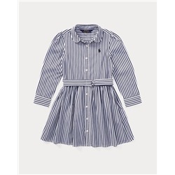 GIRLS 2-6X Striped Cotton Shirtdress