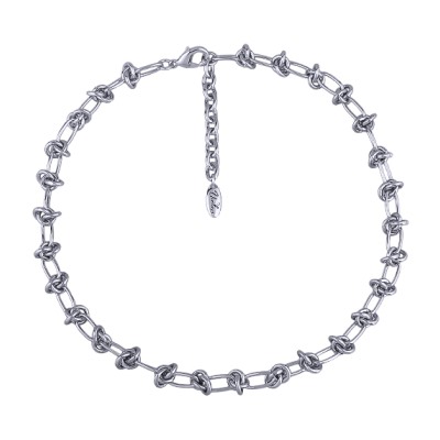 Колье Узелки (покрытие родий) 40-45см, Есть комплект