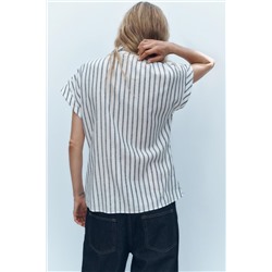 KNOTTED STRIPED LINEN SHIRT