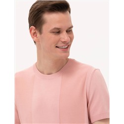 Pembe Slim Fit Bisiklet Yaka Triko Tişört